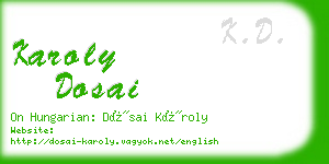 karoly dosai business card